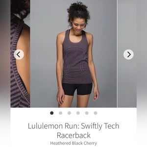 G44 Lululemon Run Swiftly Tech Racerback Heathered Black Cherry size 2